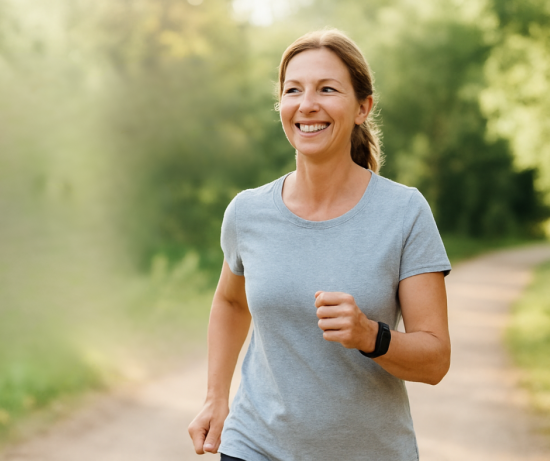 Woman running outdoors