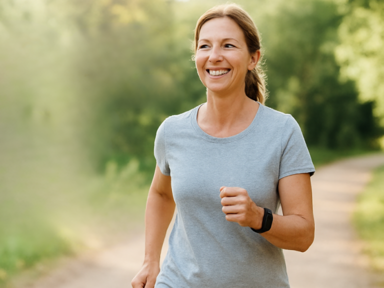 Woman running outdoors